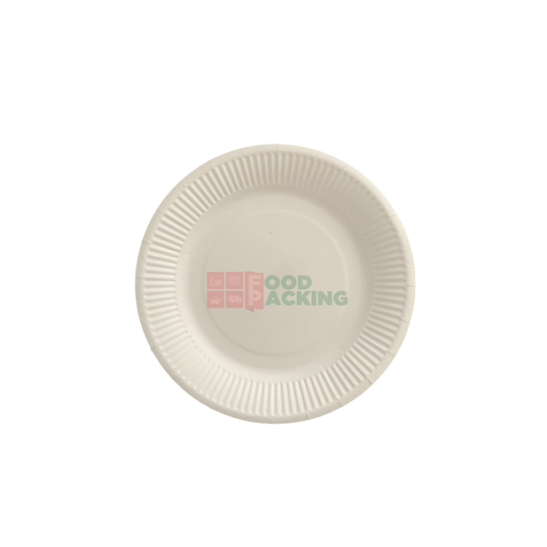 Cardboard Plate With Lamination d 230 mm (White)