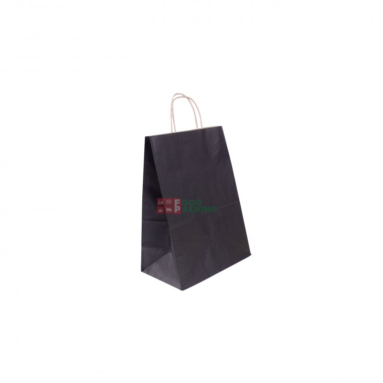 Black twisted handle bag 260 mm x 150 mm x 350 mm