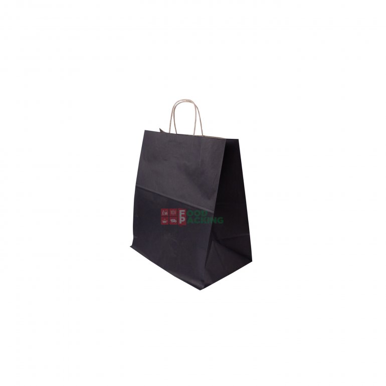 Black twisted handle bag 320 mm x 200 mm x 360 mm