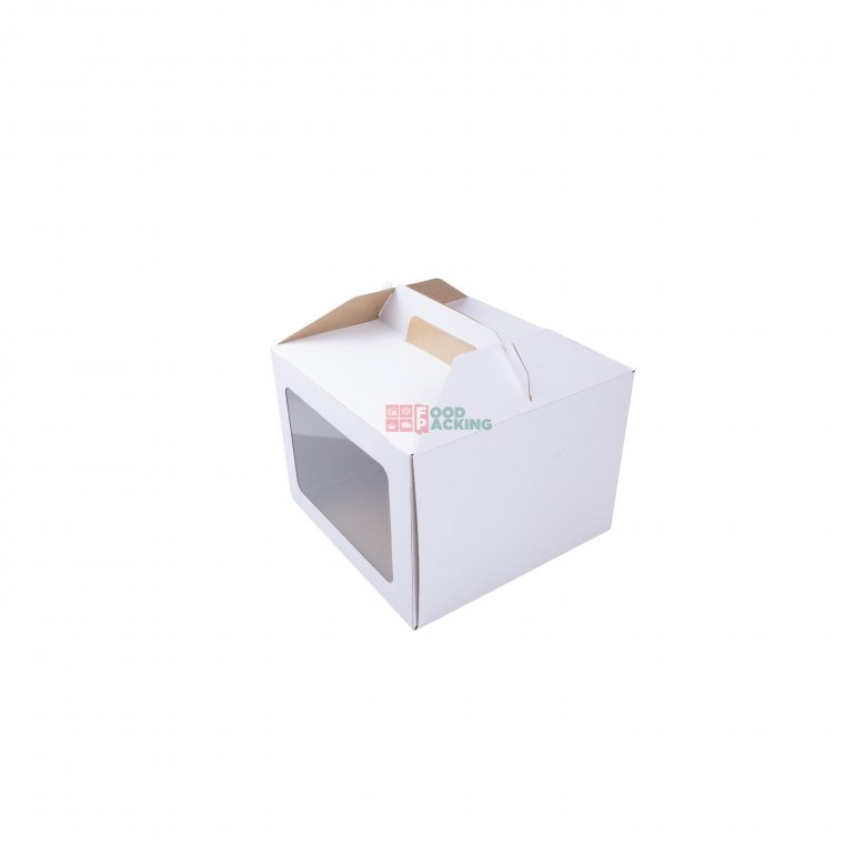 Белая коробка для торта с окном
