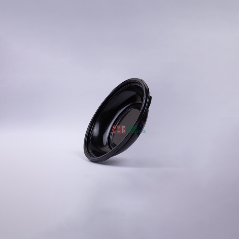 Черный Круглый ПП Контейнер Подходящий для Микроволновой Печи 500 CC  с крышкой