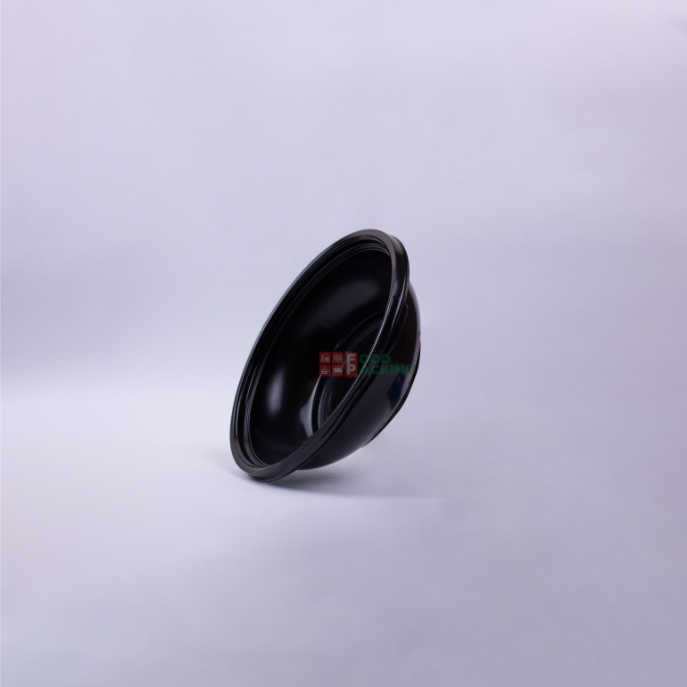 Черный Круглый ПП Контейнер Подходящий для Микроволновой Печи 750 CC  с крышкой