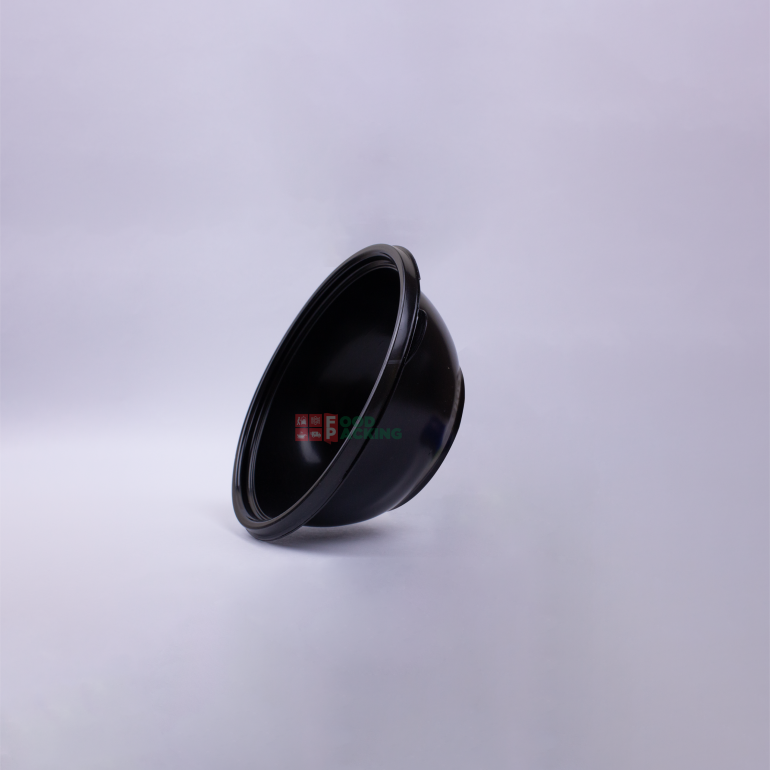 Черный Круглый ПП Контейнер Подходящий для Микроволновой Печи 1000 CC  с крышкой
