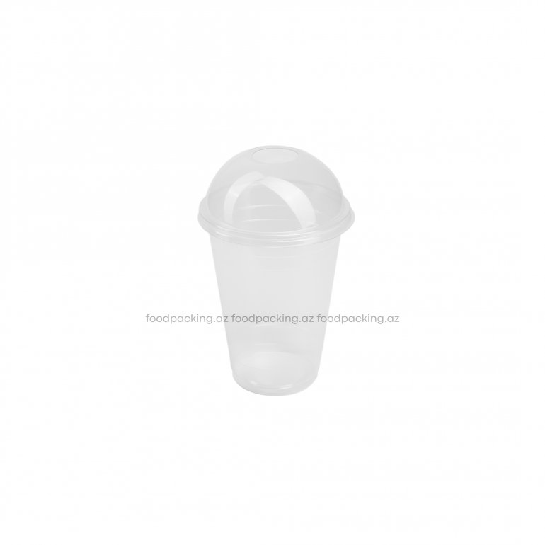 Transparent PP Container D 95 with lid dome with slot