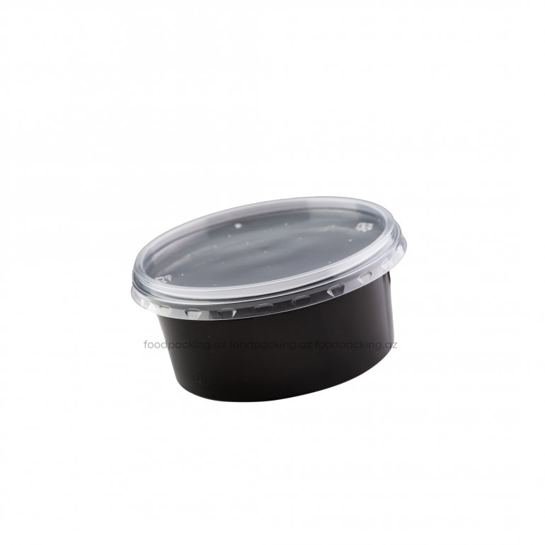 Black D117 Container with transparent lid 300 ml