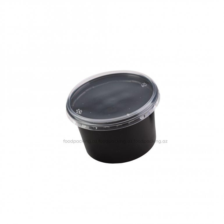 Black D117 Container with transparent lid 450 ml