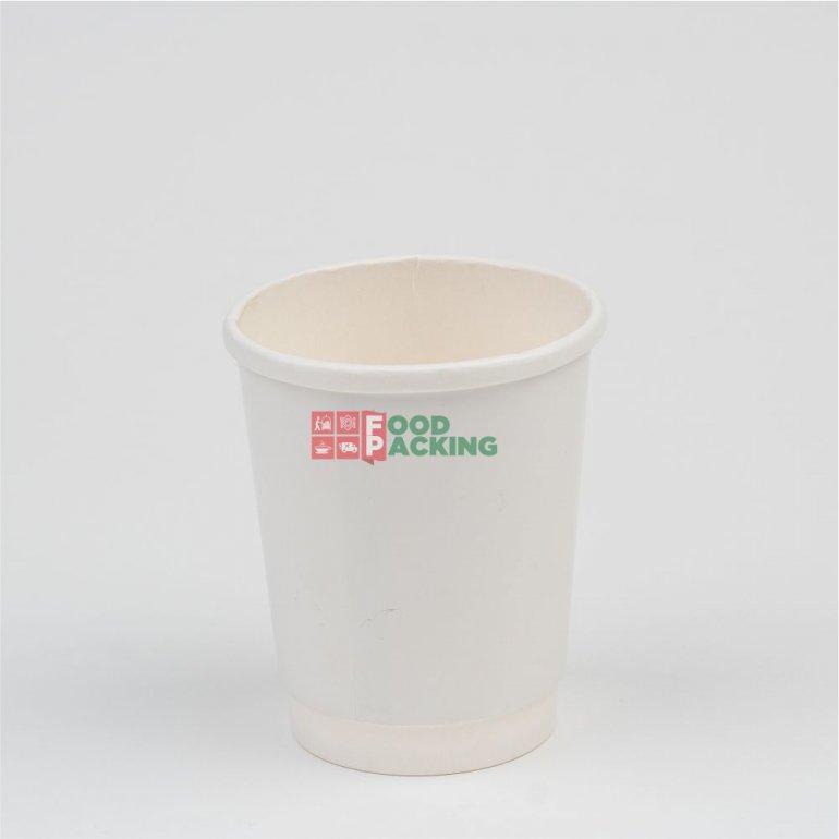 9 OZ WHITE DESIGN DOUBLE WALL PAPER CUP 250 ml