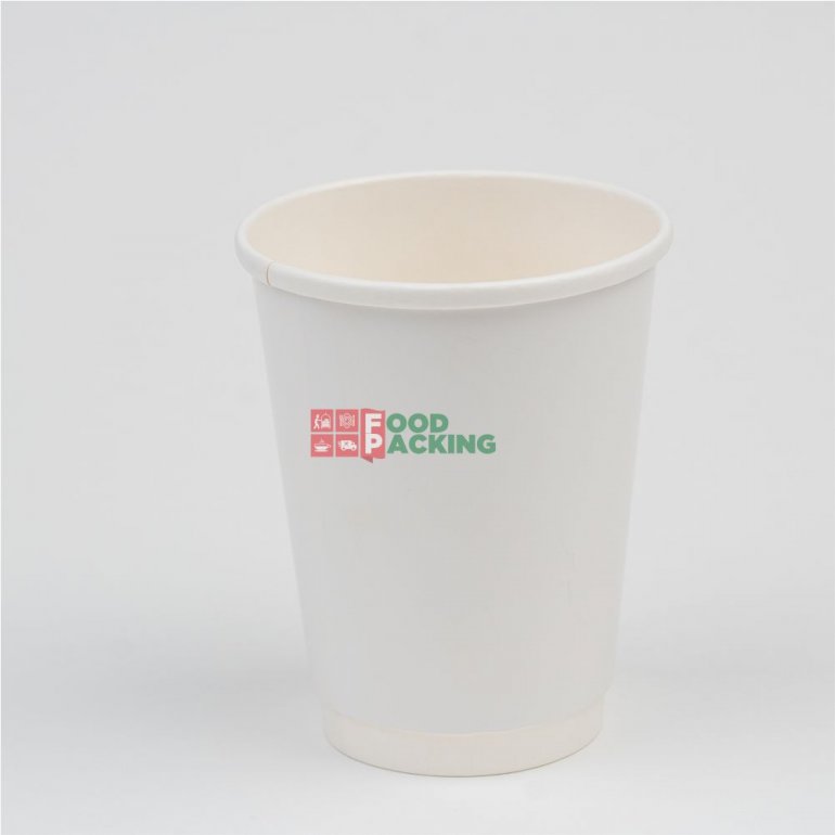 12 OZ WHITE DESIGN DOUBLE WALL PAPER CUP 300 ml