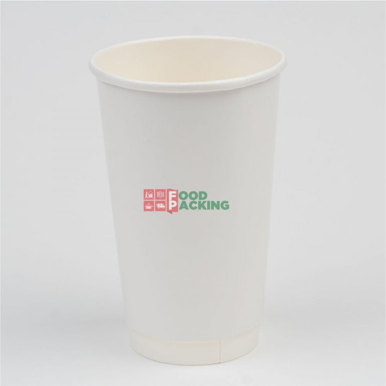 16 OZ WHITE DESIGN DOUBLE WALL PAPER CUP 400 ml