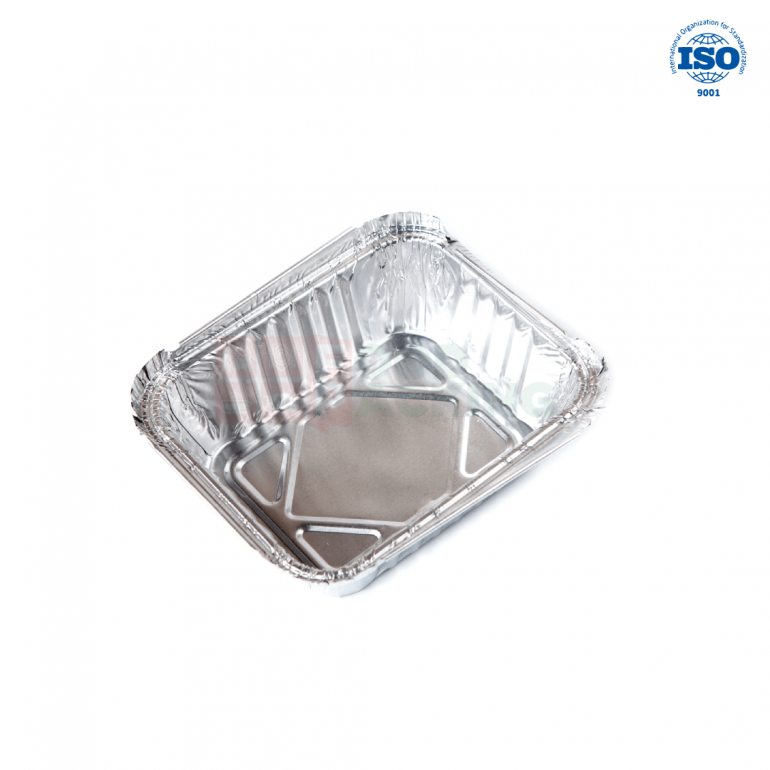 Aluminum container 350 gr. with lid (Green)