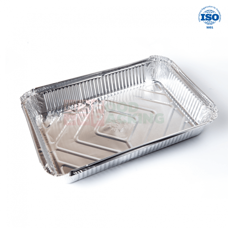 Aluminum container 1000 gr. with lid (Green)