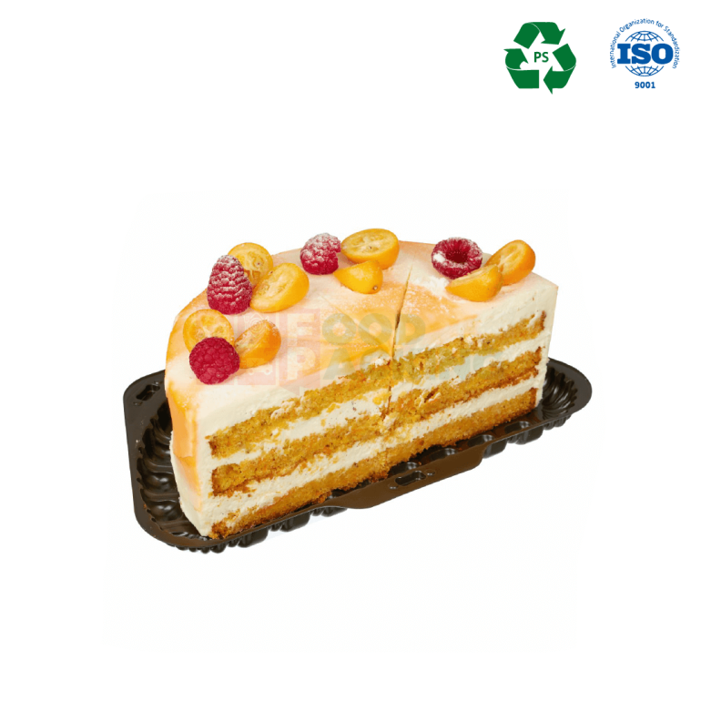 KMS Т-105 / 1D Cake tray for a half cake with lid (Brown)
