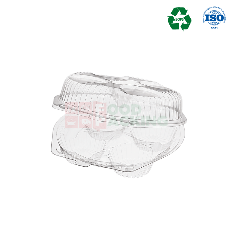 KMS  Т-210/4 (Т) 4 pcs Rounded Muffin Container with Lid