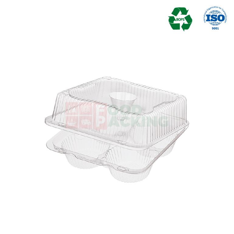 KMS РК-1818/4 4 pcs Muffin Container with Lid