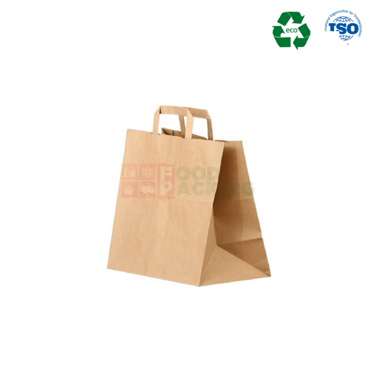 Kraft bag with straight handle  270 mm x 160 mm x 290 mm