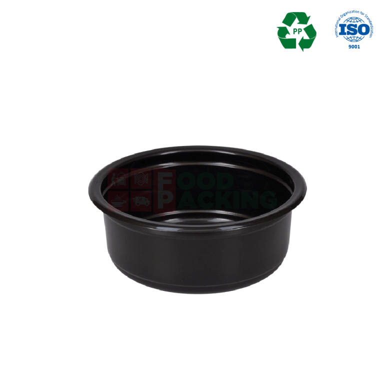 Microwave Safe Round D - 115 Container with lid 350 ml (Black)