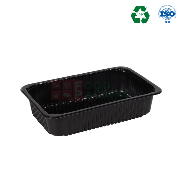 Black Microwave Safe 205 Container with lid 2000 ml
