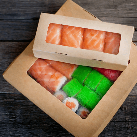 Упаковка для суши из крафт материала
