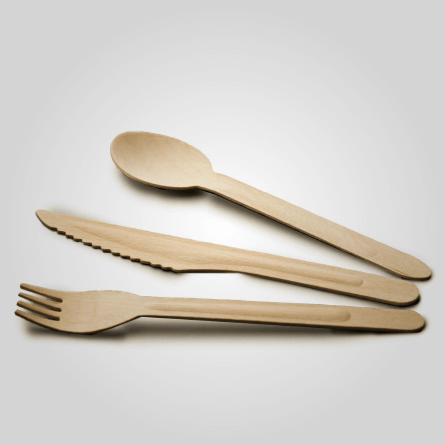 Wooden knives, forks, spoons