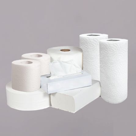 Бумажные салфетки и туалетная бумага.